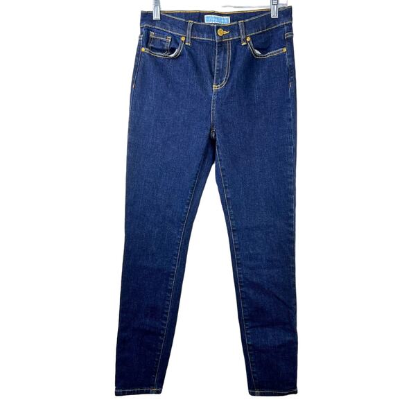 Draper James Women's Dark Wash Denim Mid-Rise Skinny Straight Leg Jeans Size 28 - Picture 2 of 14